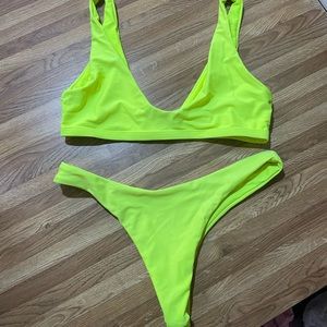 Neon, yellow bikini
